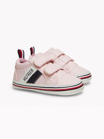 Lány Tommy Hilfiger Babies' Signature Stripe Tornacipő Rózsaszín | HU 1988ZUT